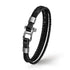 OCEAN SPIRIT Lederarmband Schwarz mit Edelstahl-Schäkel – maritimes Herrenarmband UNIQAL