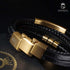 Personalisiertes lederarmband gold mit gravur uniqal shape