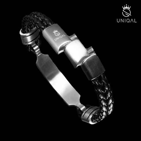 Personalisiertes Lederarmband gravur herren silver uniqal