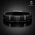 Luxus Armband schwarz Leder und Edelstahl, elegante Premium Edition von Uniqal