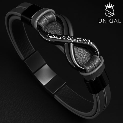 Armband Herren Gravur Infinity personalisierbar uniqal