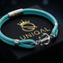 Herren Armband aus Segeltau mit Anker Anhänger aus Edelstahl in Türkis für einen modernen maritimen Look