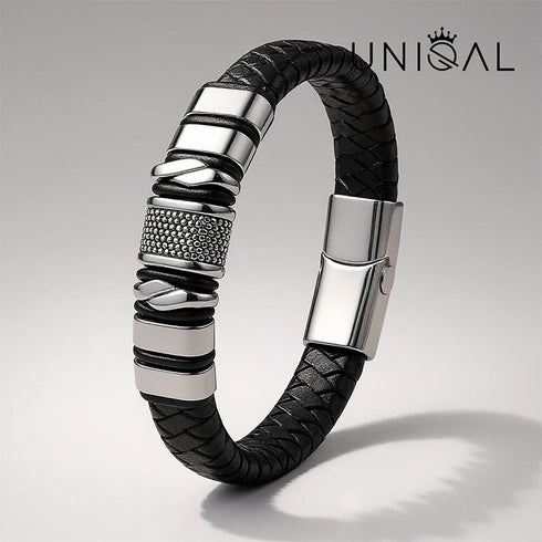 Lederarmband silver herren