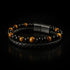 Perlen Lederarmband Herren Damen Unisex Tigerauge Magnetverschluss uniqal