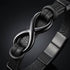 UNIQAL Infinity Black personalisiertes Herren Lederarmband mit Gravur Möglichkeit und Infinity Symbol