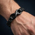 UNIQAL Infinity Black personalisiertes Herren Lederarmband mit Gravur Möglichkeit und Infinity Symbol