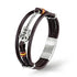 UNIQAL Guitar Lederarmband mit Edelstahl Akustikgitarre, graviertem Detail und schwarzem Leder für Musikliebhaber