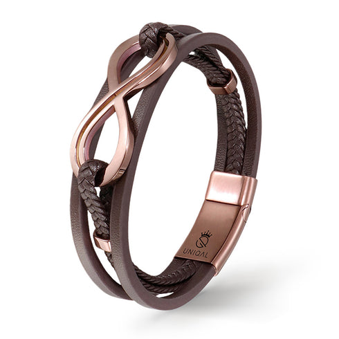 Unendlichkeitszeichen leder Armband herren damen unisex uniqal