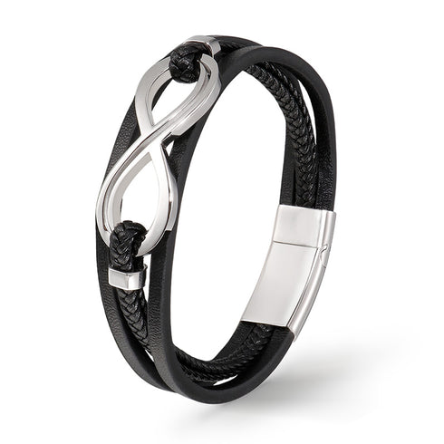 Unendlichkeitszeichen leder Armband herren damen unisex uniqal