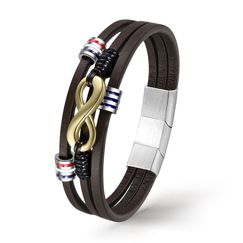 Unendlichkeit symbol zeichen lederarmband herren uniqal infinity