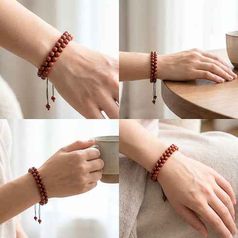 Uniqal Jaspis Armband im Mix aus Alltag und Anlass – zweireihig, 6 mm, Gravur möglich, Unisex