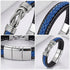 Nahaufnahme eines Infinity-Verschlusses am Lederarmband Uniqal eternal blue