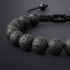 Uniqal einreihiges Lavasteinarmband in Schwarz mit gleichmäßigen 8-mm-Perlen, zeitloses Unisex-Schmuckstück