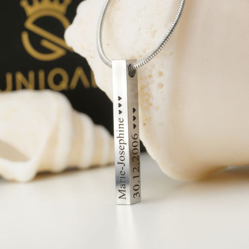 Uniqal hochwertige Halskette mit mehrseitiger Personalisierung, bedeutungsvolles Präsent für emotionale Anlässe