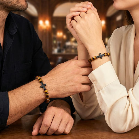 Uniqal Natursteinarmband aus gelbem Tigerauge – kombinierbar, charakterstark, ausdrucksvoll