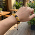 Uniqal Kraftarmband Onyx Honigachat – zweireihige Balance