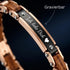 Personalisierbares AURORA Armband mit schwarzer Gravurplatte aus Edelstahl