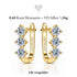 BELLA Moissanit Creolen 14K Gold – 925 Silber vergoldet, drei D-farblose Steine pro Ohr, S925 D0.30CT Gravur, weißer Hintergrund, Uniqal