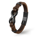 Braun Leder Armband Herren Infinity unendlichkeit uniqal