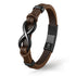 Braun Leder Armband Herren Infinity unendlichkeit uniqal
