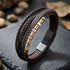 BROWN BRICS Lederarmband auf Stein – warme Erdtöne, Magnetverschluss gravierbar Uniqal