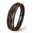 BROWN NICE Lederarmband dunkelbraun mit Infinity-Element und Gravur – Produktfoto Uniqal