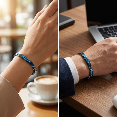 CATENA uniqal exklusives Edelstahlarmband mit markanten blauen Akzenten als stilvolle Geschenkidee für besondere Anlässe