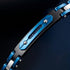 CATENA uniqal Detailaufnahme eines modernen Edelstahlarmbands mit tiefblauem Zirkonia-Inlay und hochwertiger Black-Gun Oberfläche