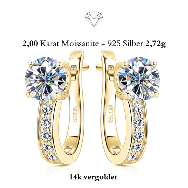 ELYSIA GOLD uniqal Ohrringe mit brillantem Solitärstein und eleganter Vergoldung