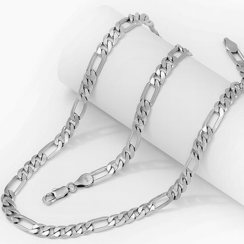 Figaro Chain Silber 60 cm – zeitlose Herren Halskette mit polierter Oberfläche