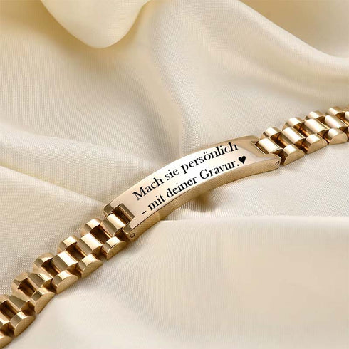 Personalisierbares Armband mit Gravurfläche – 18K vergoldet für Männer