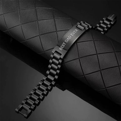 Personalisierbares Armband aus schwarzem Edelstahl für Männer