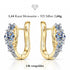 ISADORA Moissanit Creolen 14K Gold – 925 Silber vergoldet, zentraler 5mm Moissanit mit Akzentsteinen und Pavé, S925 D0.72CT Gravur, weißer Hintergrund, Uniqal