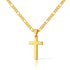 Vergoldete Kreuzkette für Herren – 18K Gold, Figarogliederung, auf weißem Hintergrund