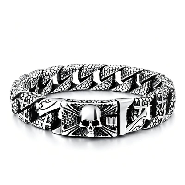 edelstahl armband mit totenkopf uniqal