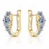 ISADORA Moissanit Creolen 14K Gold – 925 Silber vergoldet, zentraler 5mm Moissanit mit Akzentsteinen und Pavé, S925 D0.72CT Gravur, weißer Hintergrund, Uniqal