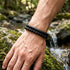 Uniqal LAVA PASSION Armband im Layering Stil kombiniert, trendiger Mix aus Leder und Lavastein für individuellen Look mit personalisierbarer Gravur