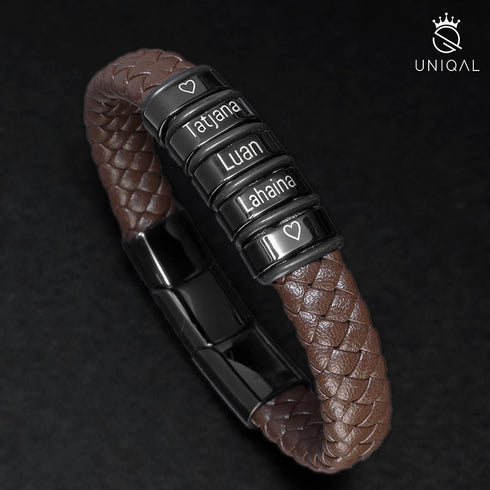 Personalisiertes Lederarmband Herren Uniqal gravur