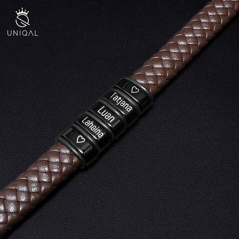 Personalisiertes Lederarmband Herren Uniqal gravur