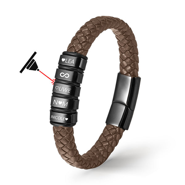 Personalisiertes Lederarmband Herren Uniqal gravur