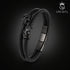 Exklusives Herrenarmband „Dark Bone“ – schwarzes Leder mit Skull-Akzenten