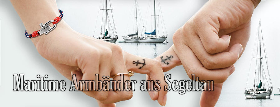 Maritime nautische Armband aus segeltau schäckel verschluss seil