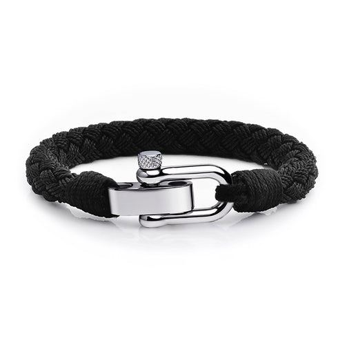 Maritime nautisches armband aus segeltau black nautic uniqal