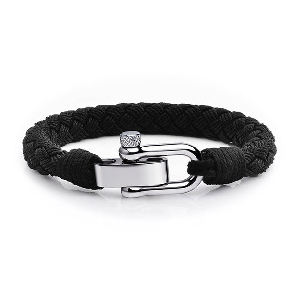 Maritime nautisches armband aus segeltau black nautic uniqal