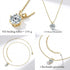 14K goldplattiertes Moissanit Collier mit 3,0 Karat Solitär Anhänger, verstellbarer Kette und gravierbarem Herzverschluss mit einem Buchstaben.
