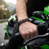 Schwarzes Motorrad-Armband für Herren im Kawasaki-inspirierten Lifestyle