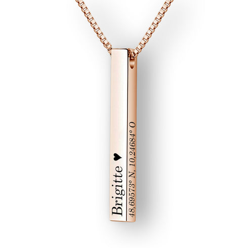 personalisierte namenskette rose gold uniqal