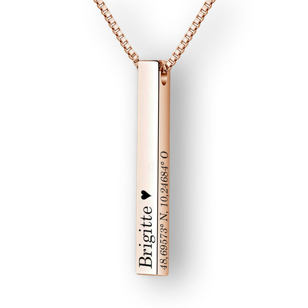 personalisierte namenskette rose gold uniqal