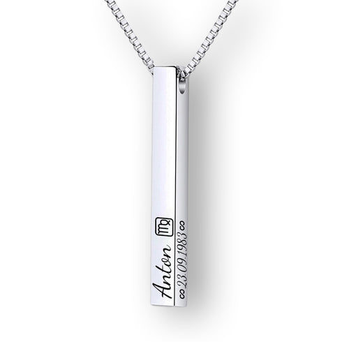 personalisierte namenskette silver uniqal