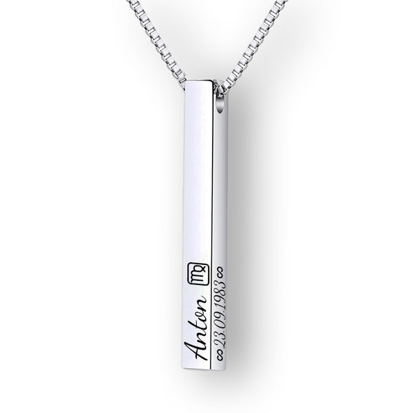 personalisierte namenskette silver uniqal